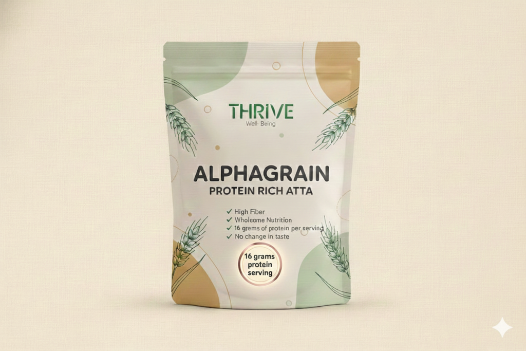 AlphaGrain-Thrive | Gut-Friendly High Protein Atta| 16g protein per serving.
