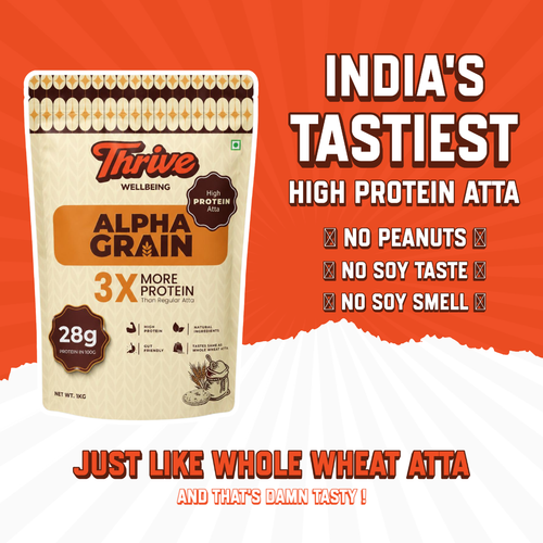 AlphaGrain High Protein Atta 28g Protein per 100g and Same Taste.