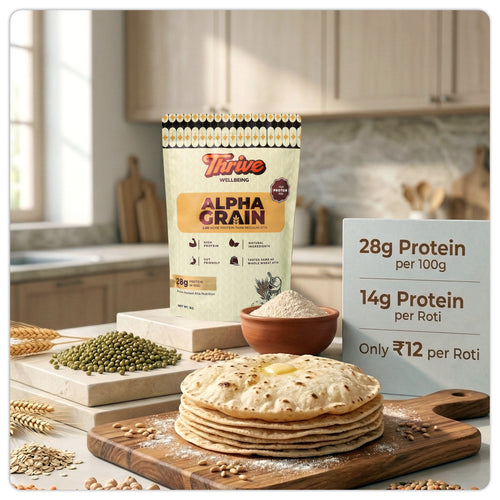 High Protein Whole Wheat Atta 28G Protein per 100G